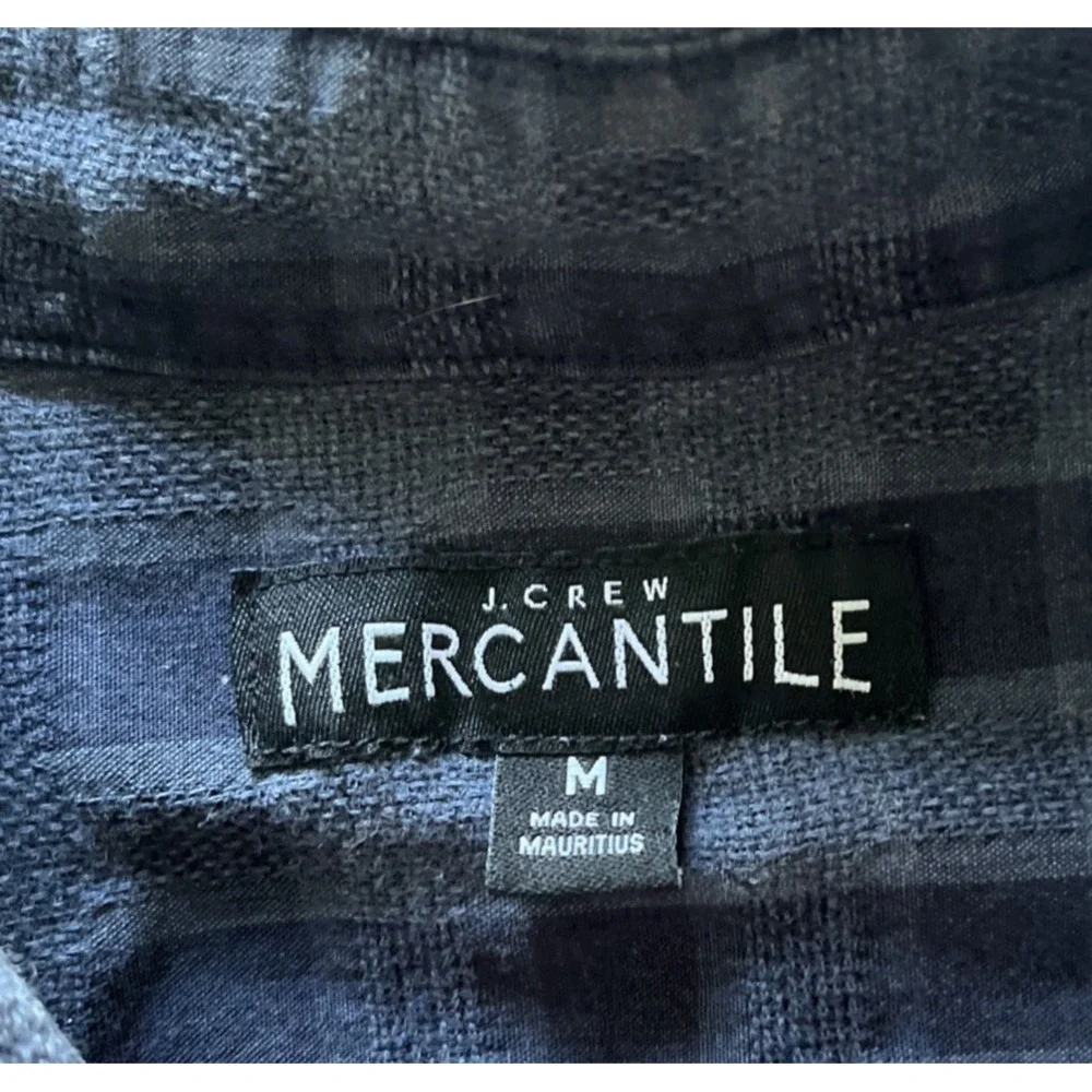 J.‎ Crew Mercantile Men's Size M Blue Plaid Button Up Casual 100% Cotton